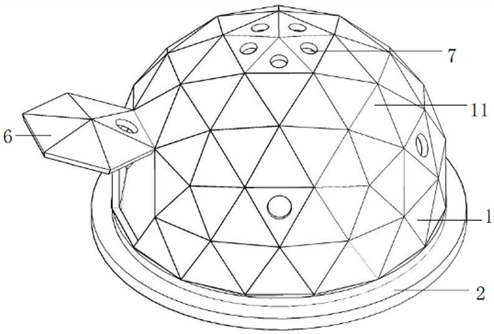 A hemispherical reticulated shell structure assembled house