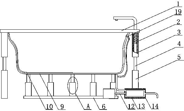 An anti-overflow safety bathing device