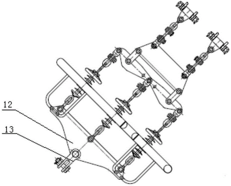 Conductor vertically arranged power transmission tower