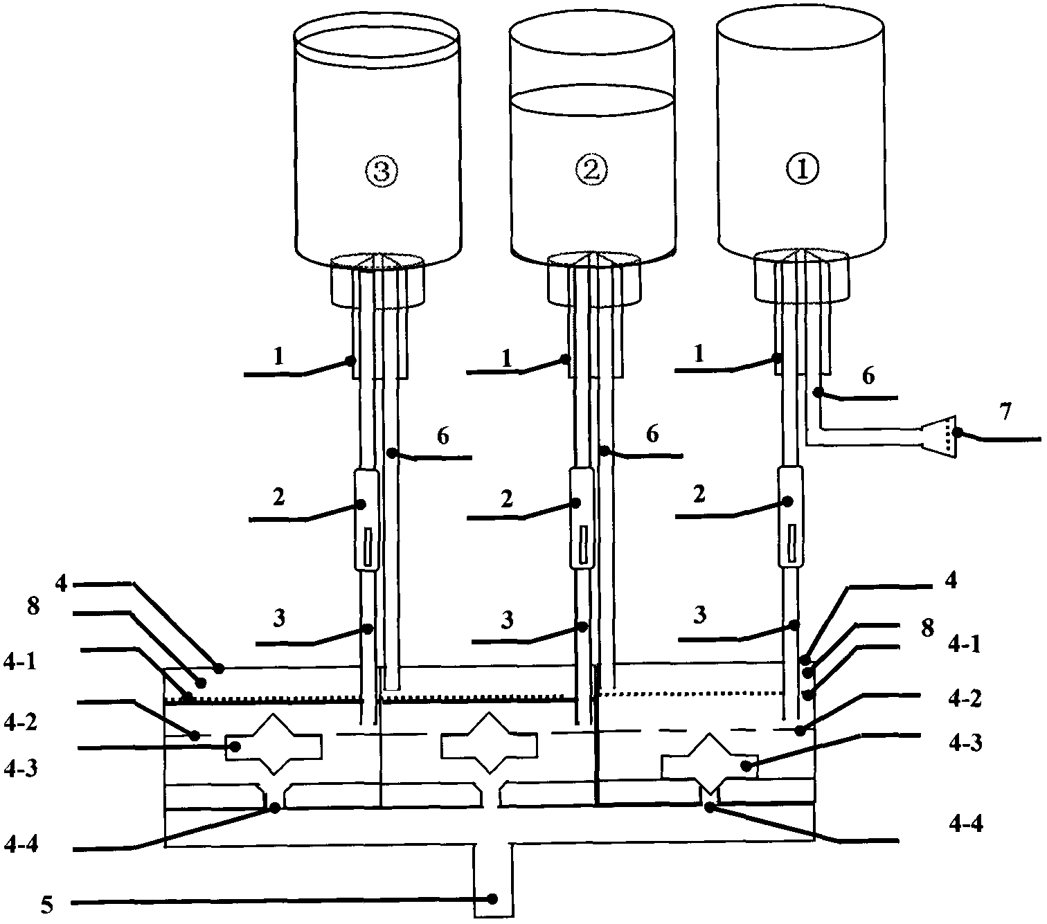 Transfusion device having automatic bottle change and safety protection functions