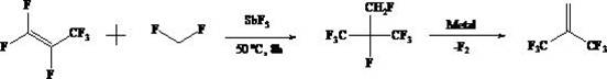 Method for continuously preparing 3, 3, 3-trifluoro-2-(trifluoromethyl)-1-propylene in gas phase
