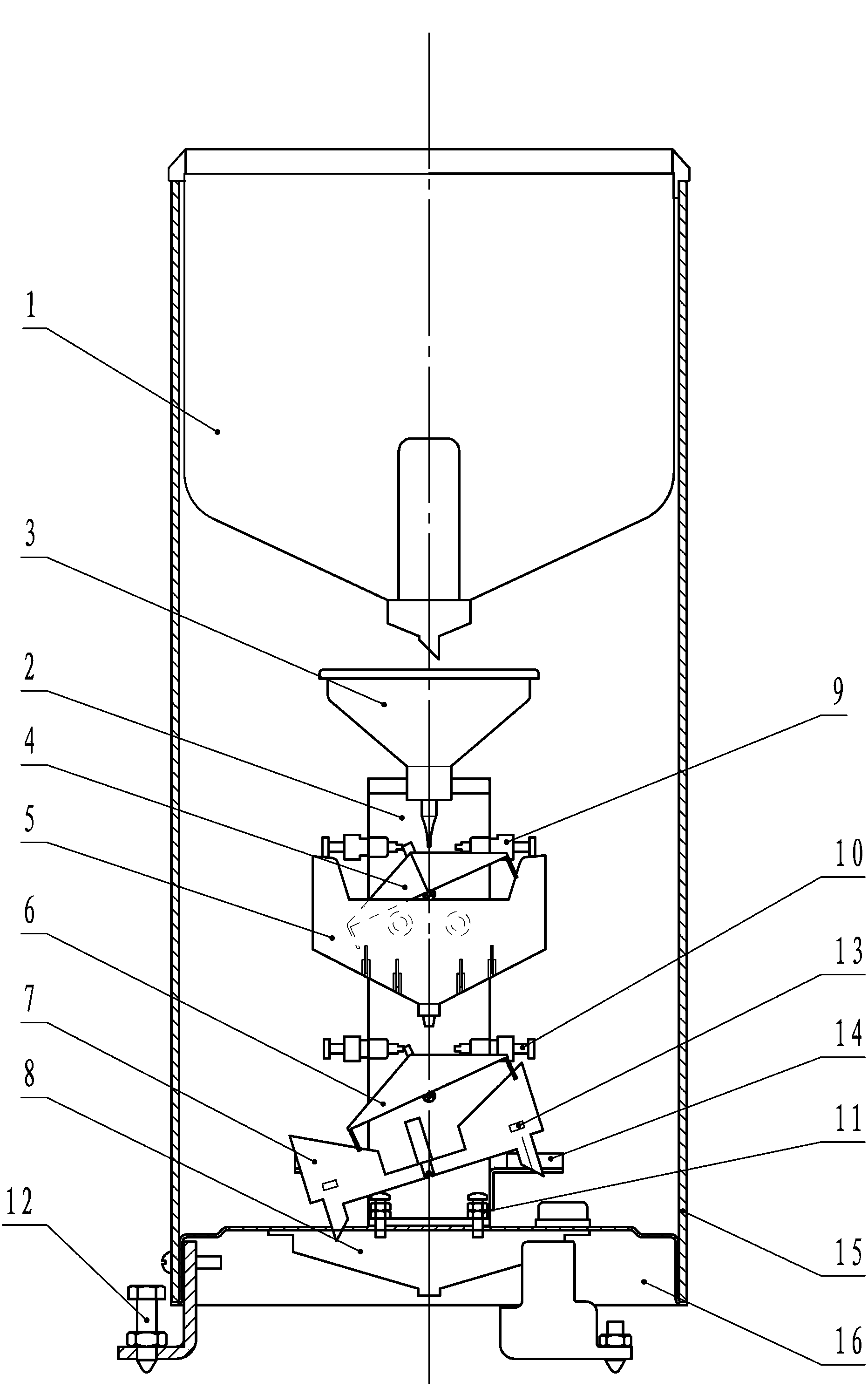 Multilayer tipping-bucket rain gauge possessing stepped controlled release water injection funnel