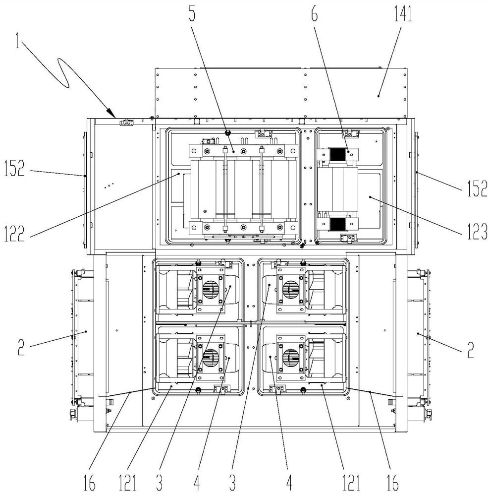 Rail transit converter air cooling system test device and method