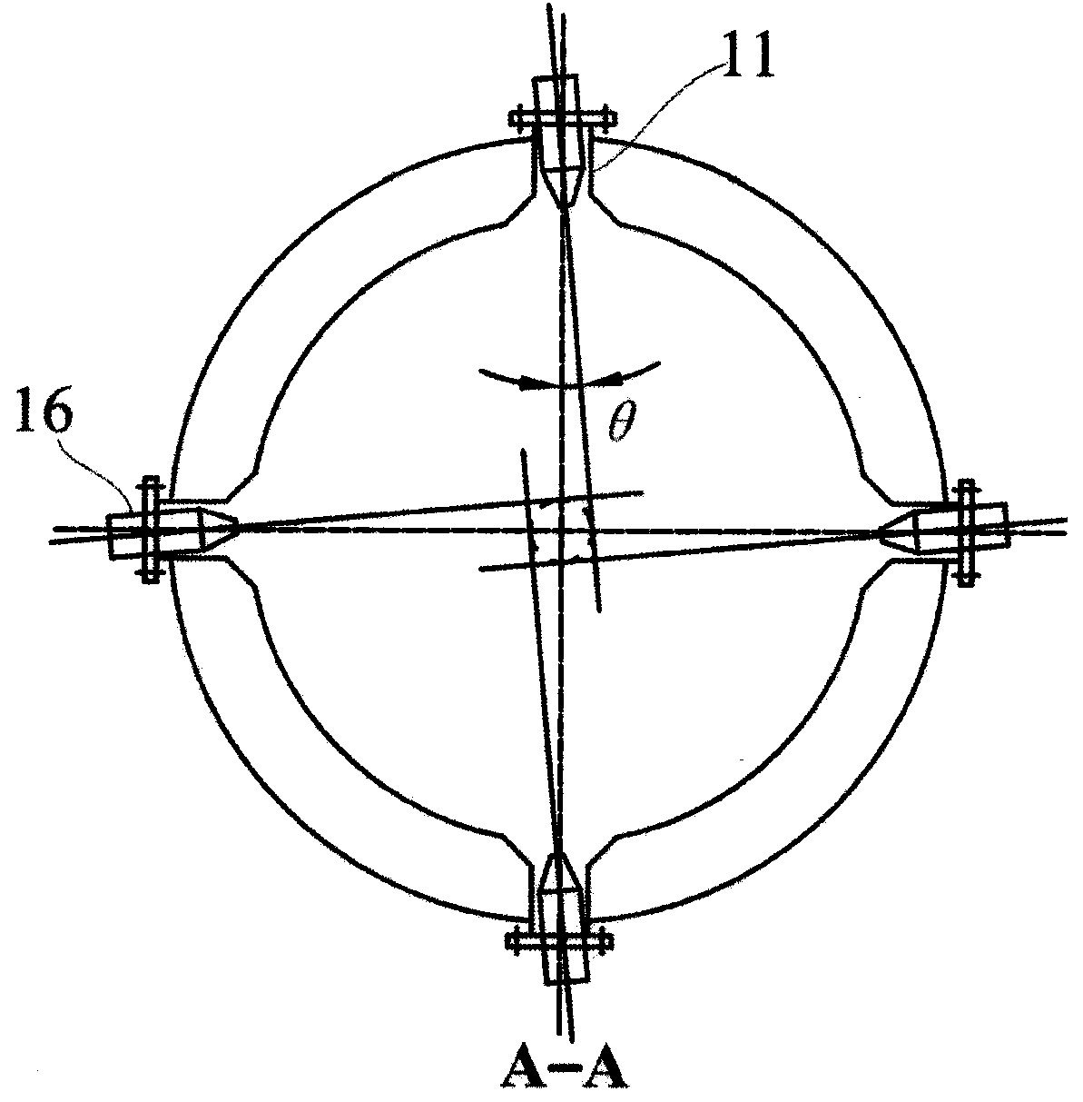 Multi-nozzle entrained-flow bed gasification furnace