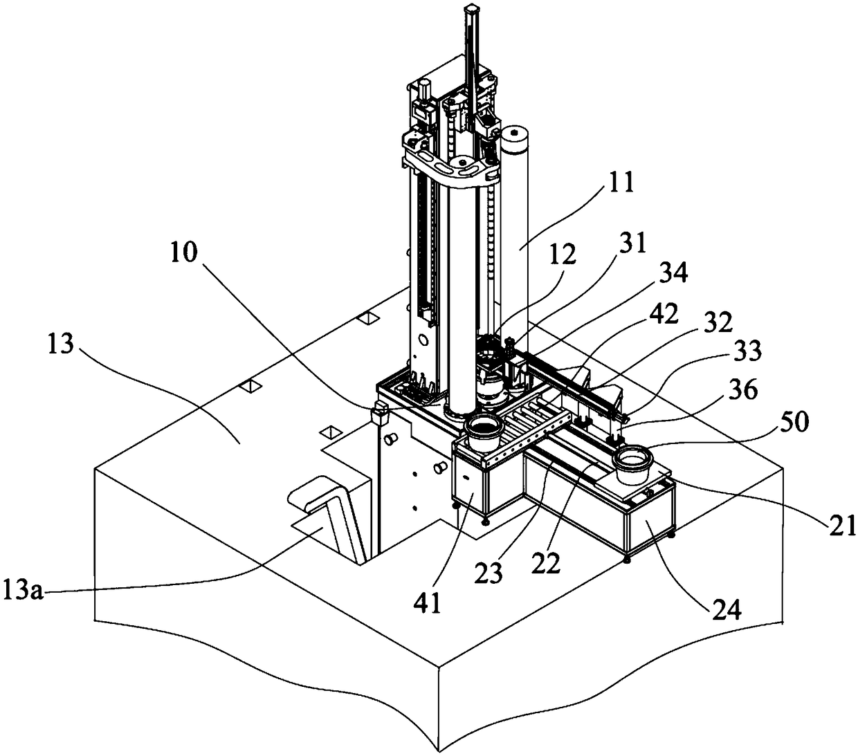 Loading and unloading control method for broaching machine