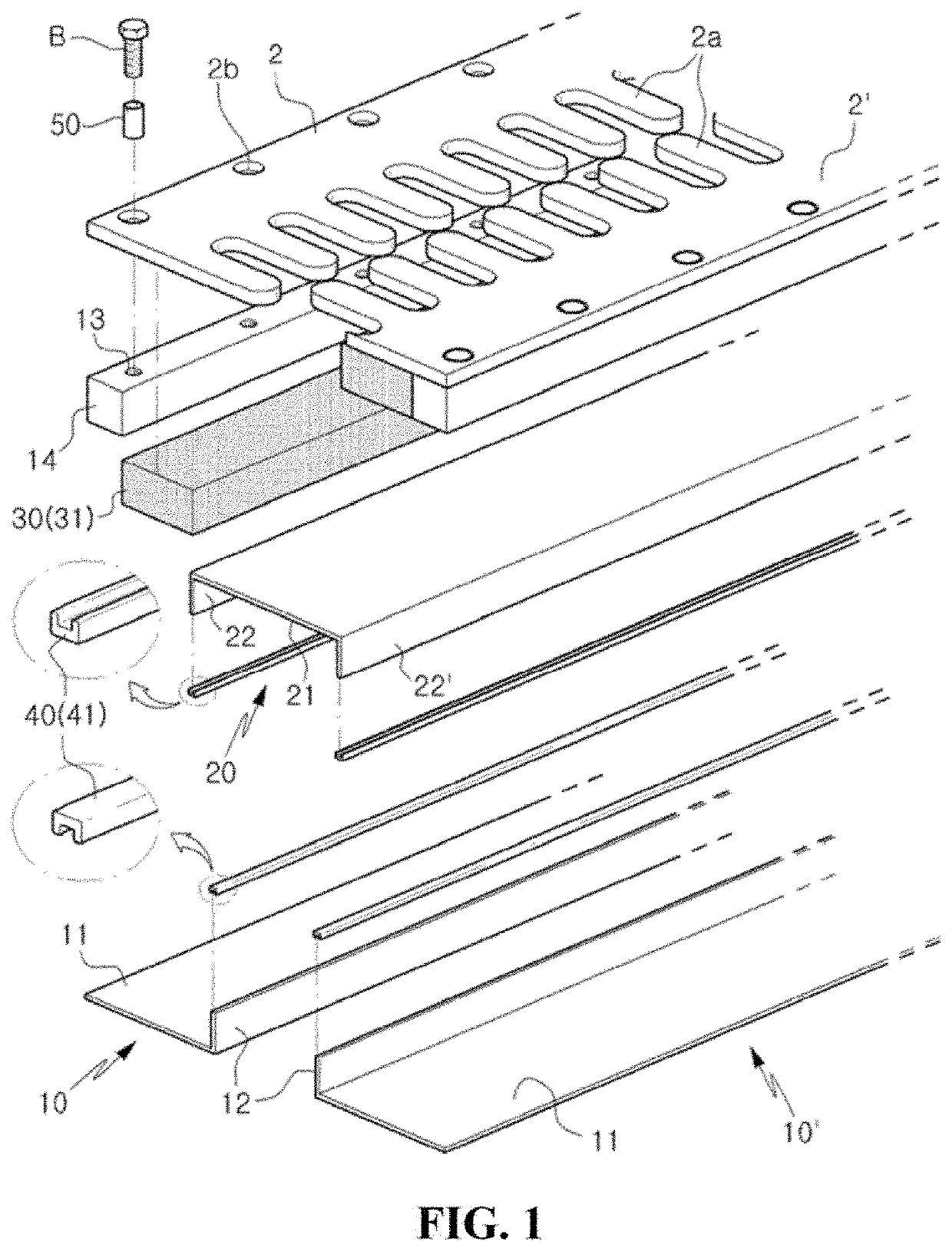 Finger-type expansion joint device without drainage sheet