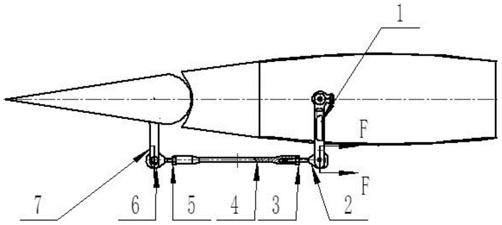 Connecting rod mechanism of unmanned aircraft rudder system