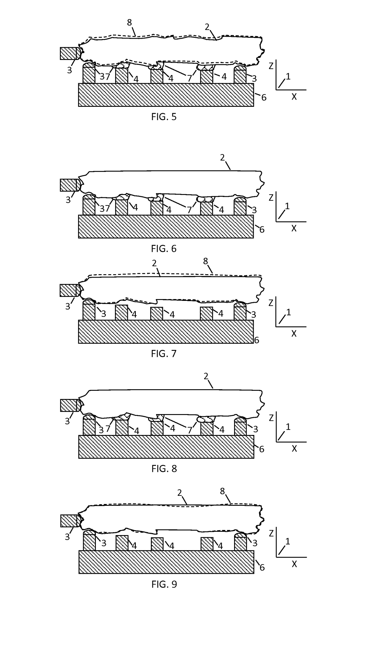 Method and devices to minimize work-piece distortion due to adhering stresses and changes in internal stresses