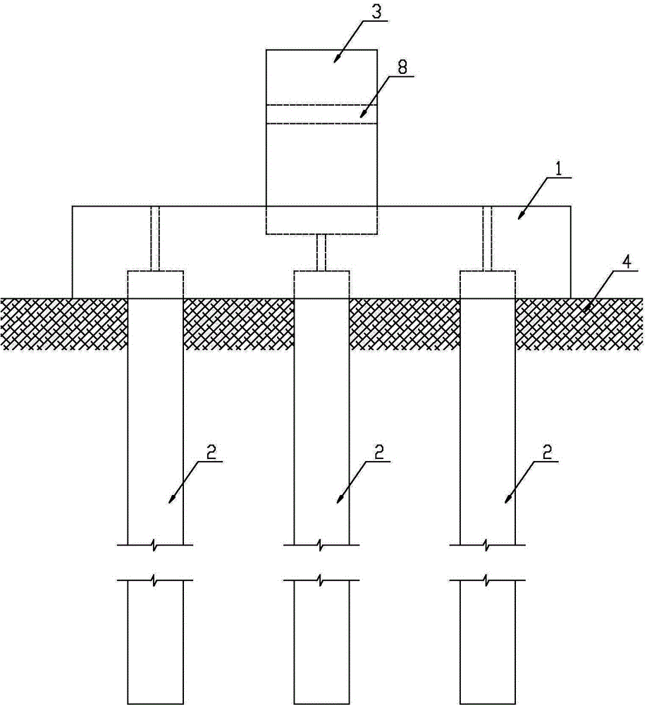 Testing device for power transmission line foundation test and setting method thereof
