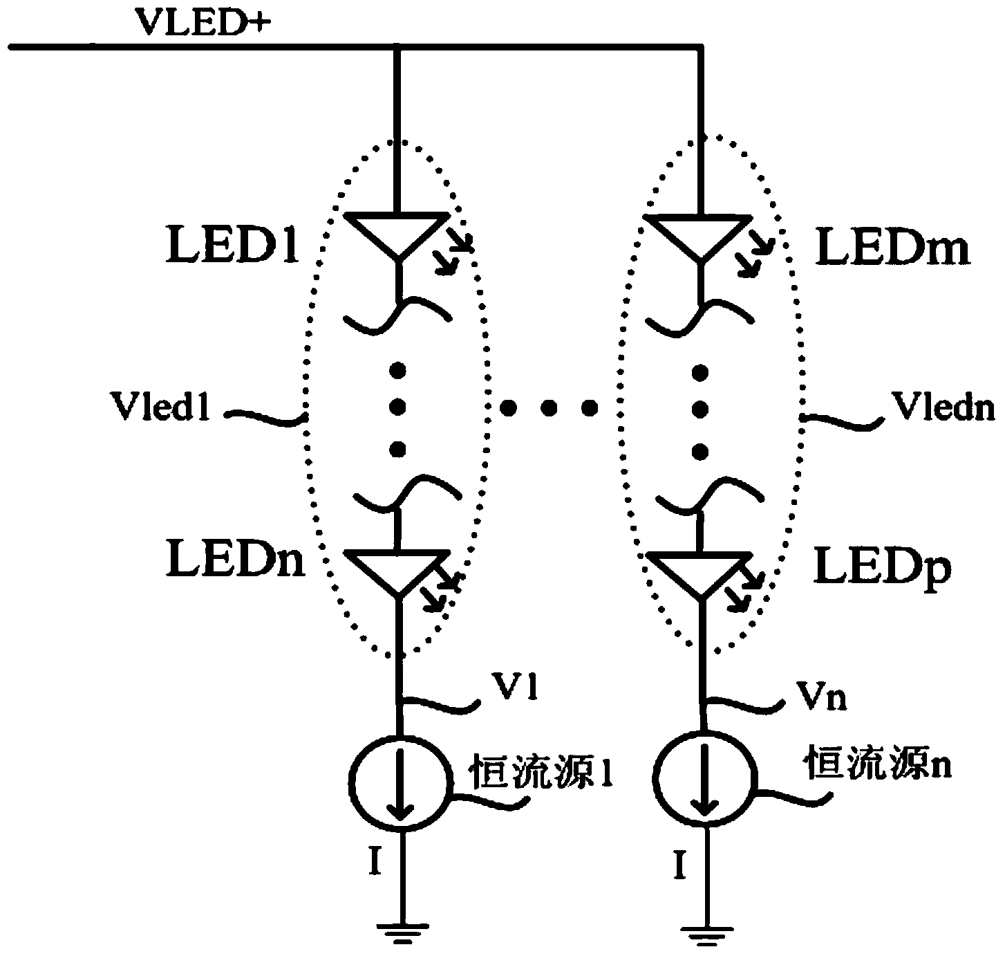 Device for measuring voltage difference between LED string lights