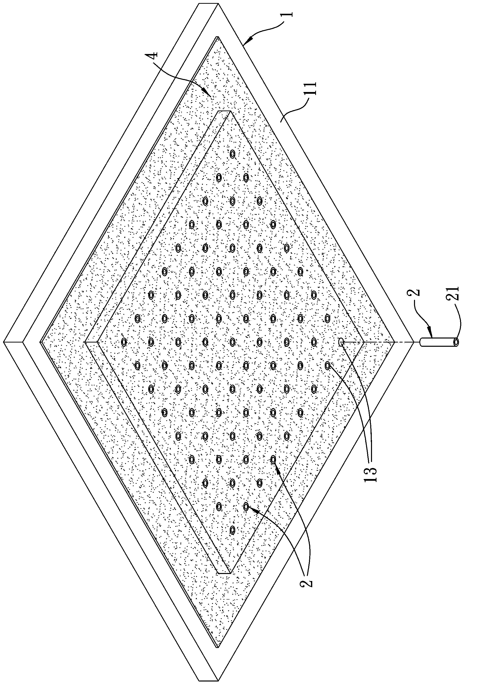 Top electrode of reaction tank device for etching equipment