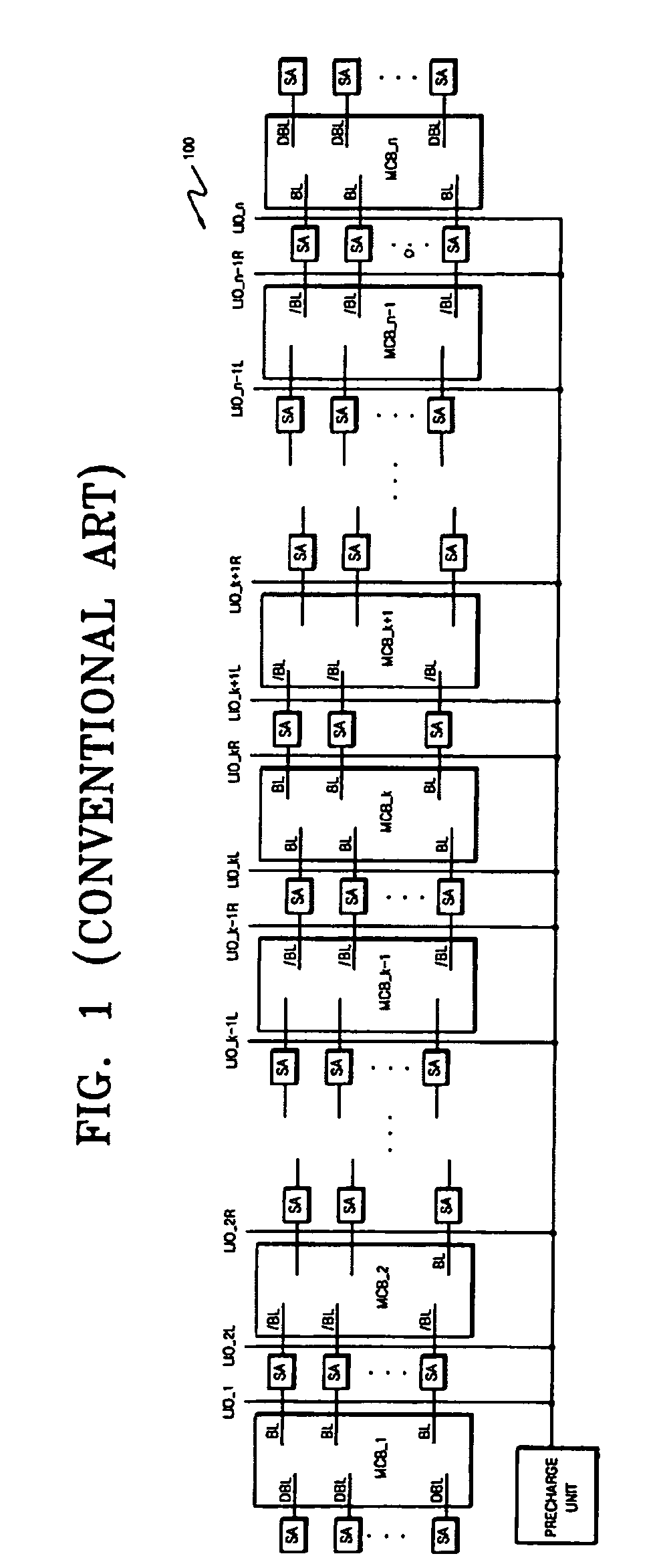 Method of precharging local input/output line and semiconductor memory device using the method