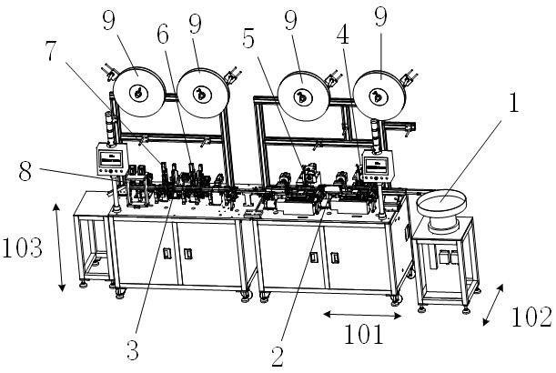 An automatic assembly machine for pin-seat connectors that can be inserted into long and short pins