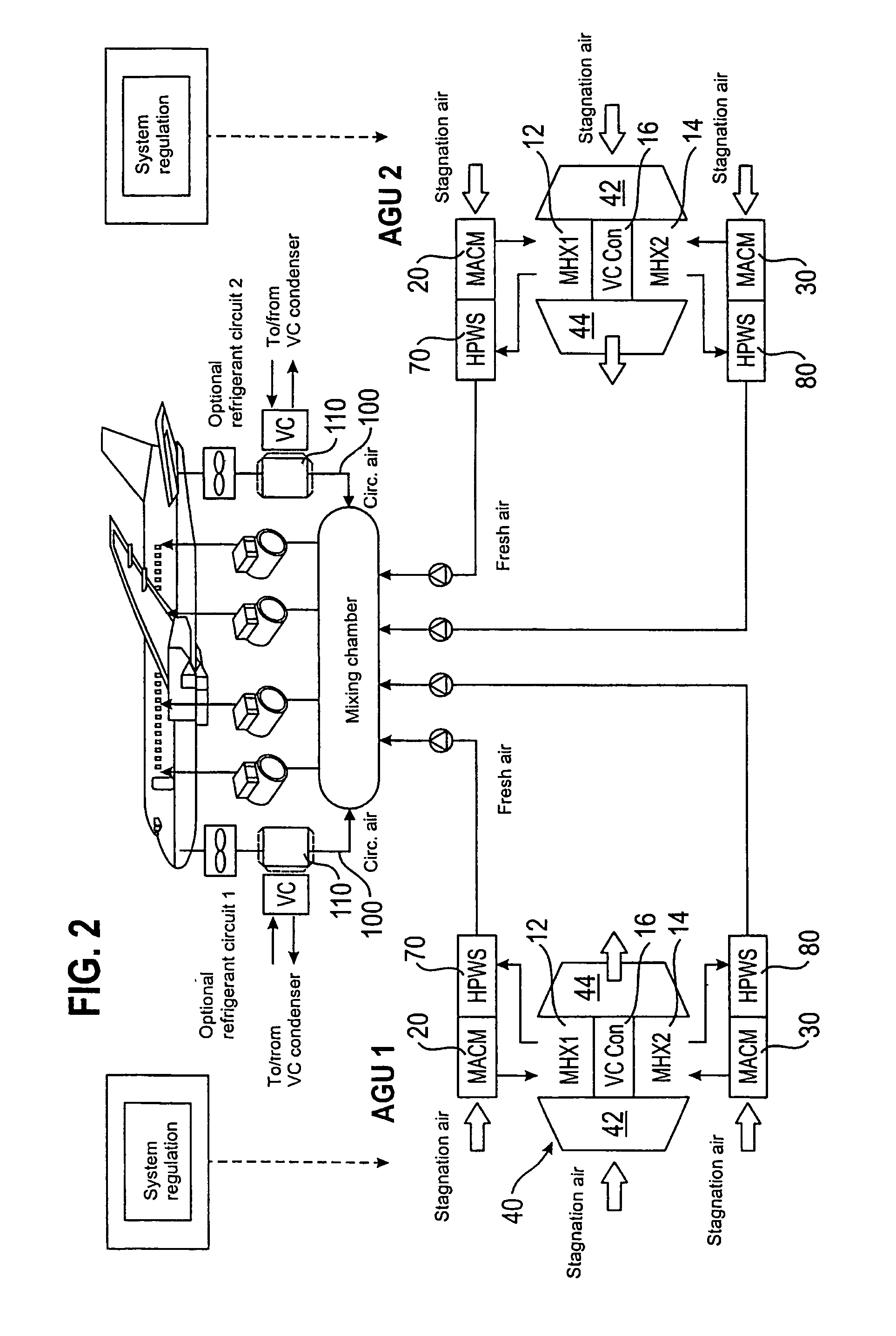 Air-conditioning system and a method for the preparation of air for the air-conditioning of a space