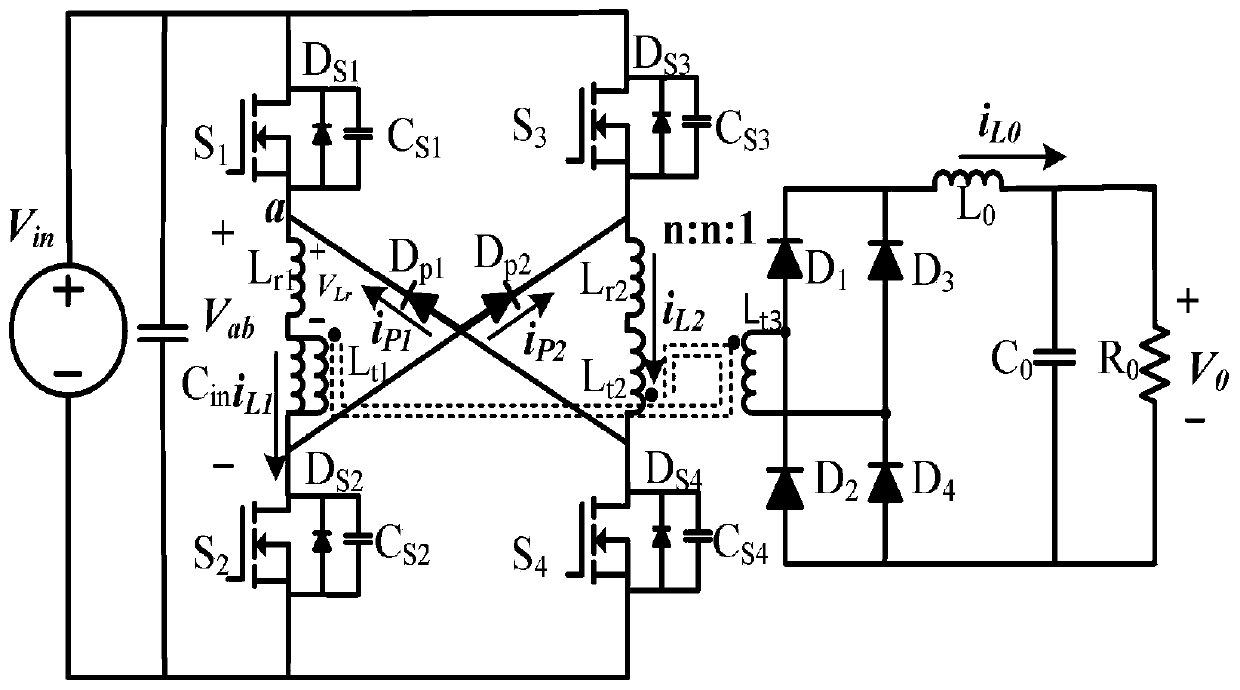Interleaved two-transistor forward converter with phase-shift control