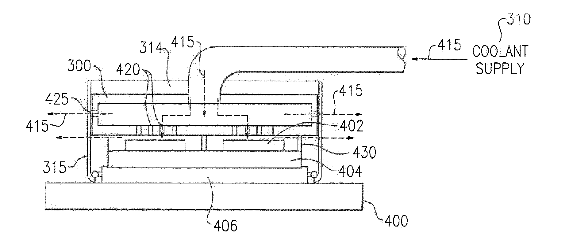 Open flow cold plate for liquid cooled electronic packages