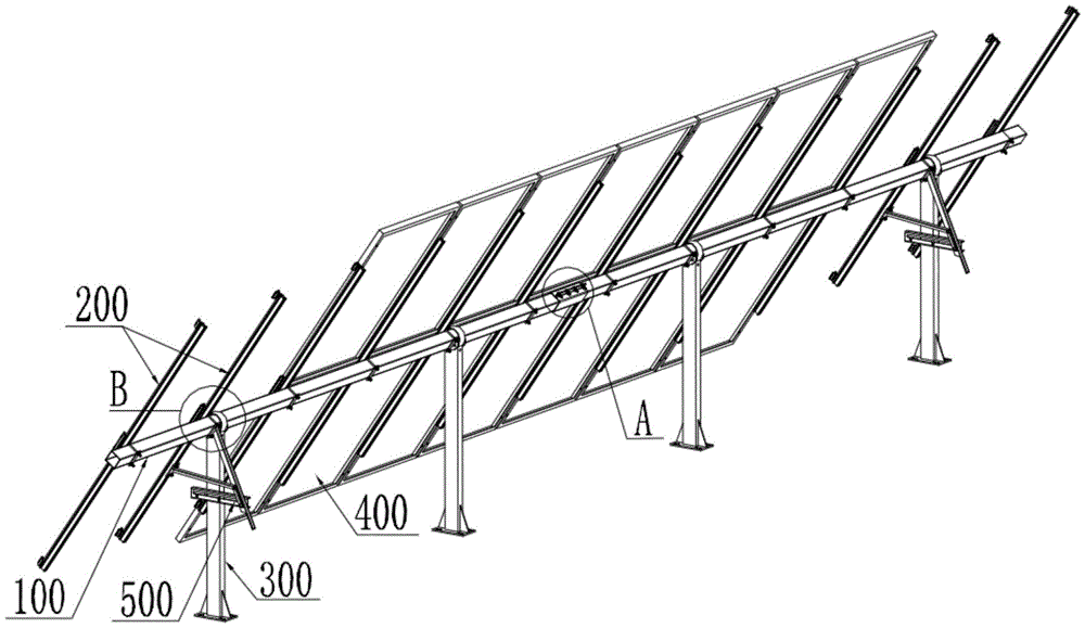 The support beam and the rotating shaft are multiplexed to fix the adjustable solar photovoltaic support