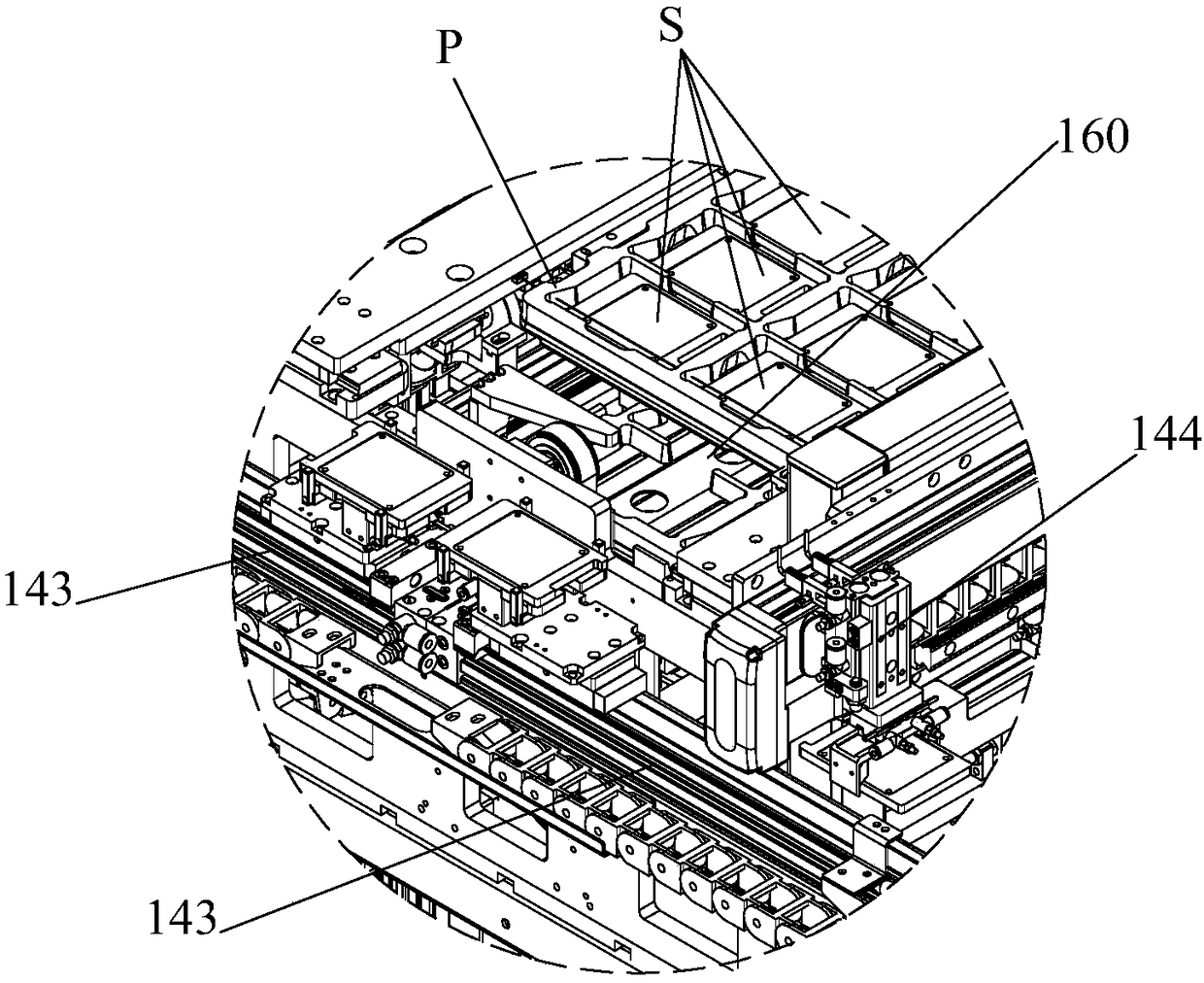 Solid state disk test system loading and unloading integrated machine