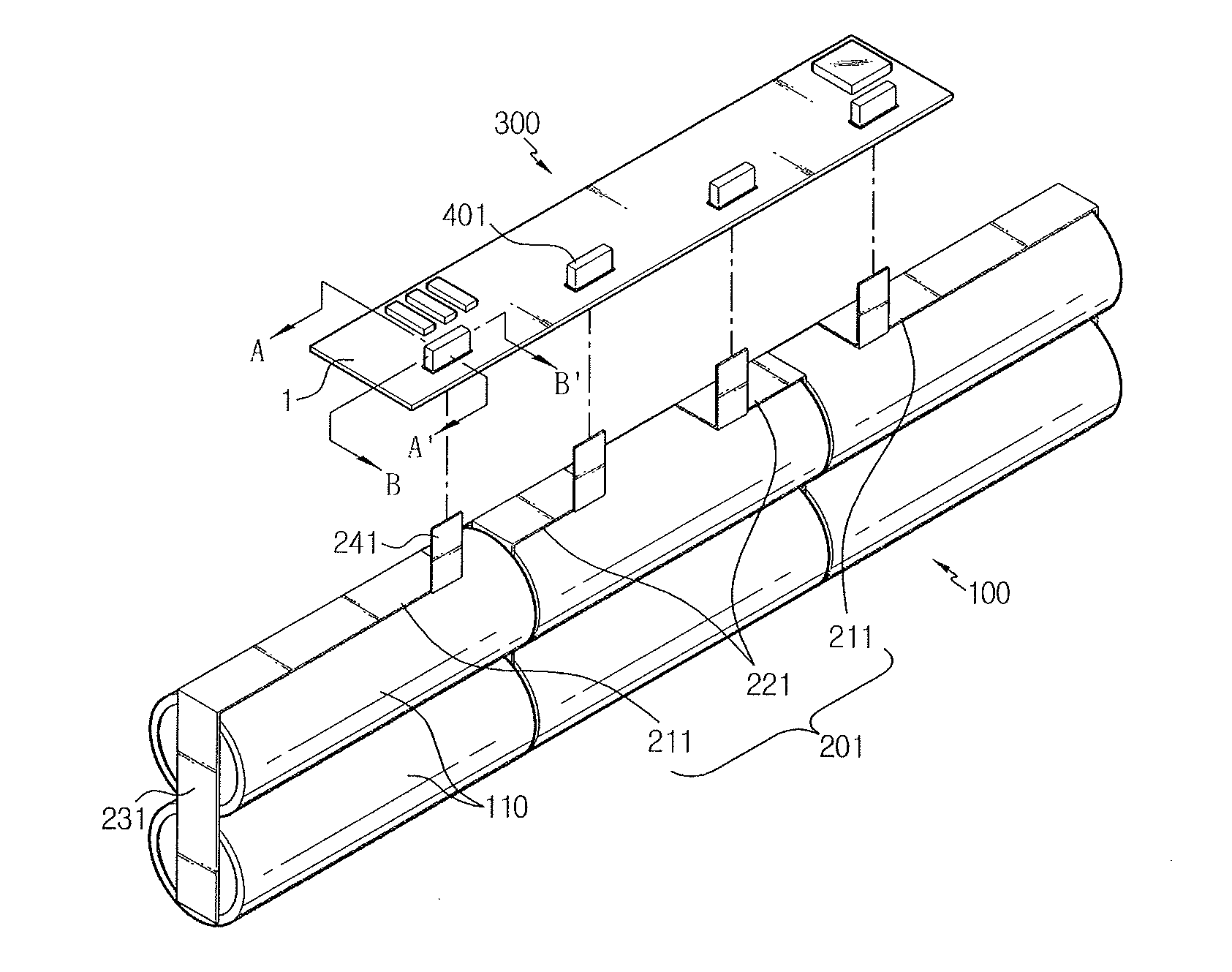 Connecting structure for secondary battery and battery pack including the same