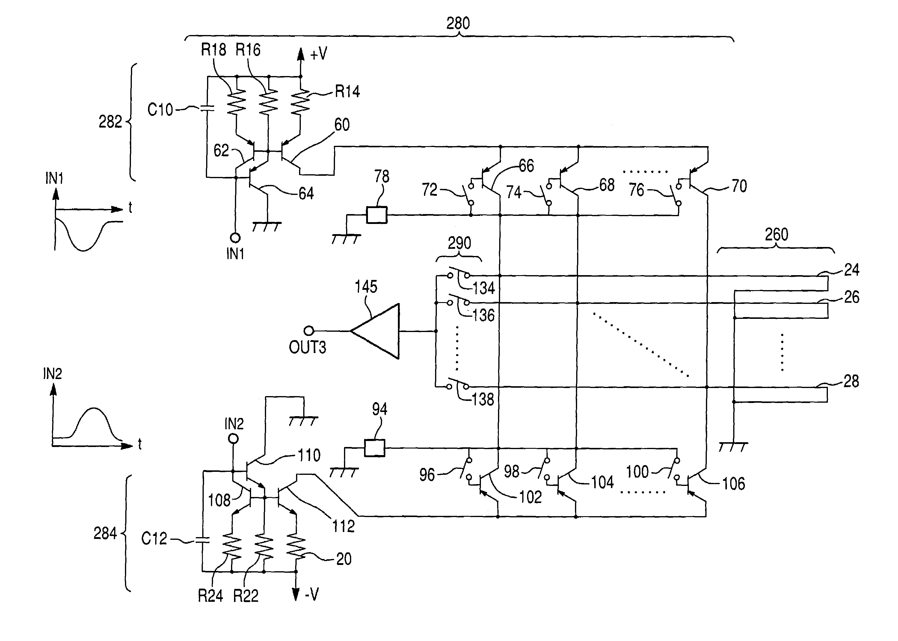 Current feed circuit for sensor coils in coordinate input device