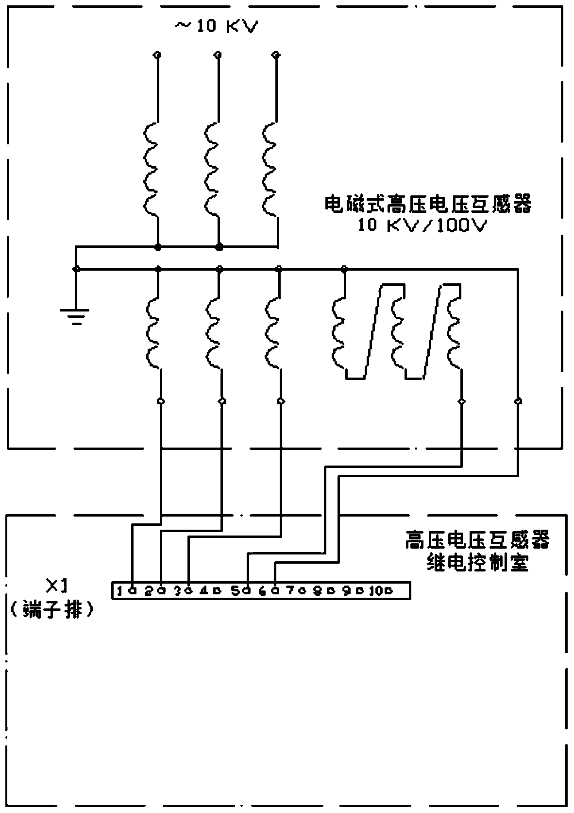 Alternative device and method for high-voltage electromagnetic voltage transformer in production plant