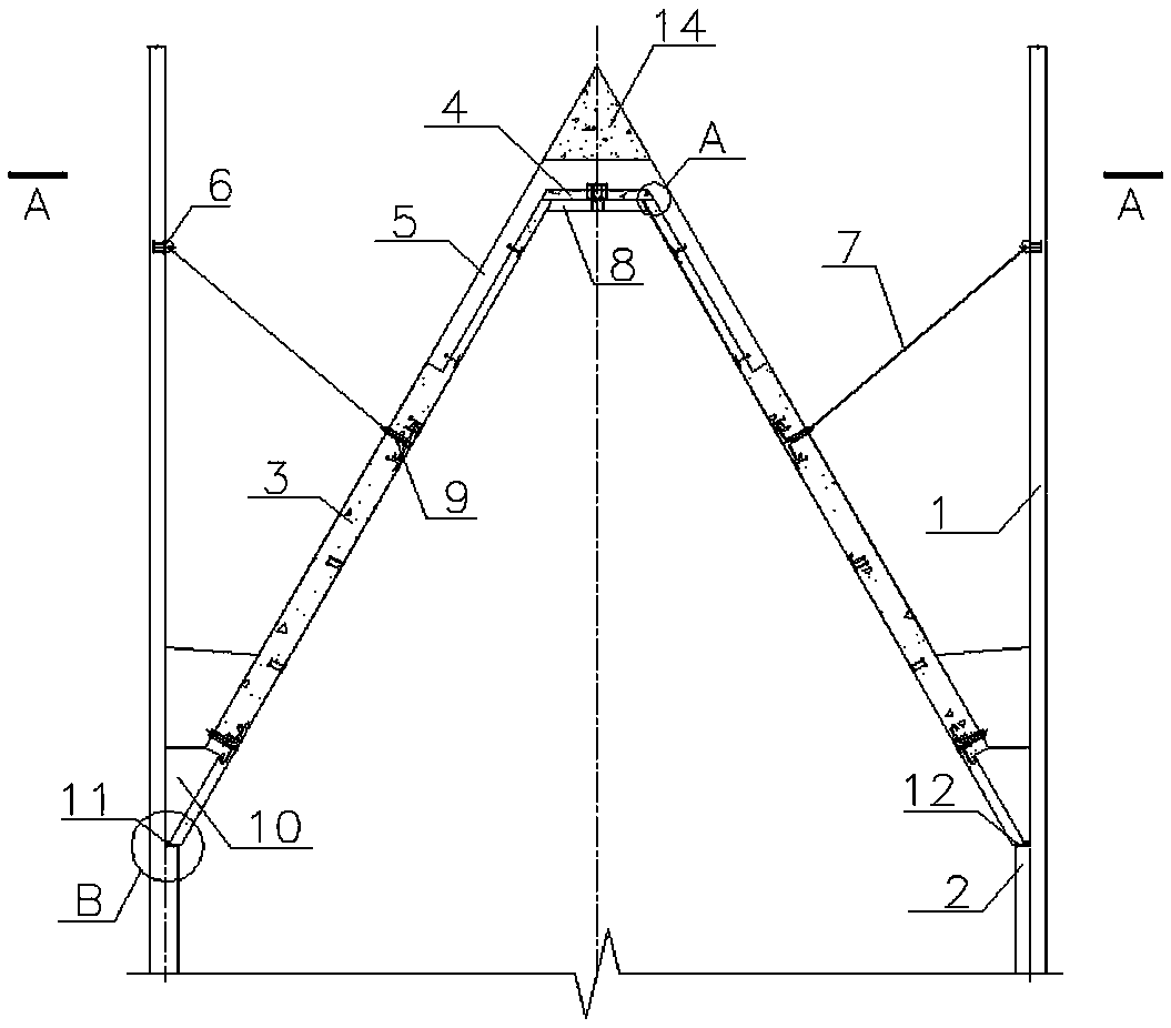 Construction method of prefabricated pressure relief cone of rebar concrete silo structure
