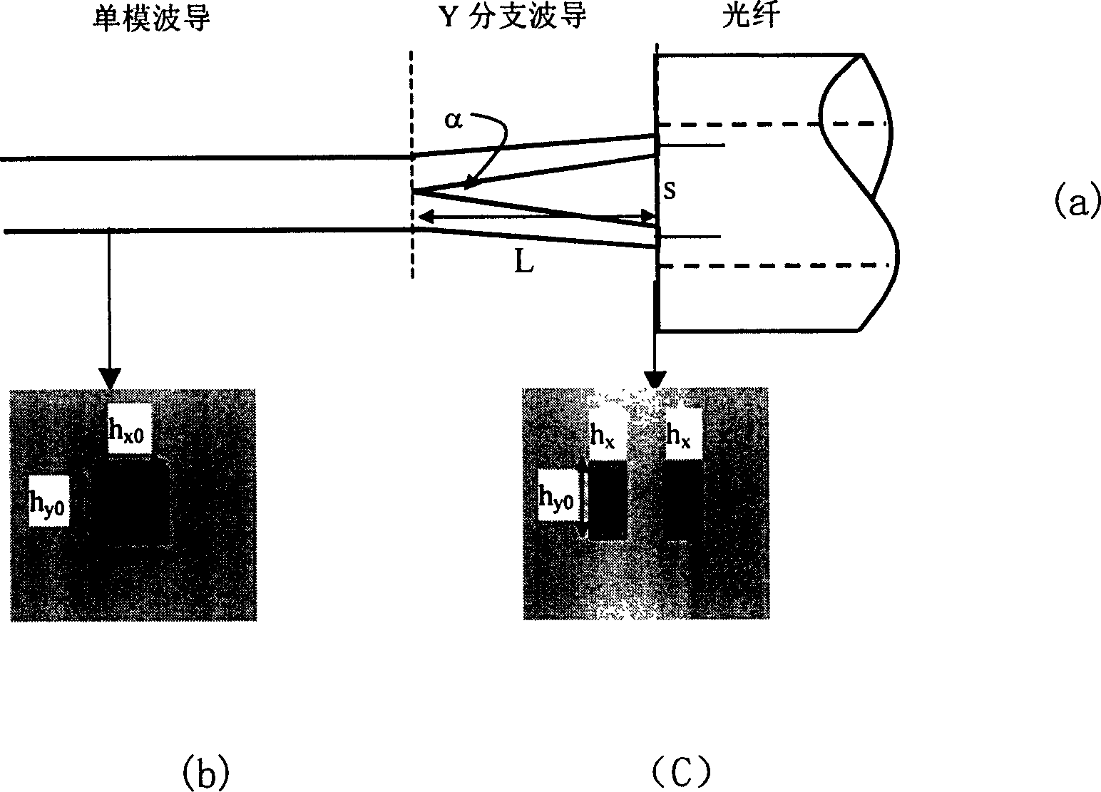 Plant waveguide and optical fibre low-loss connecting method