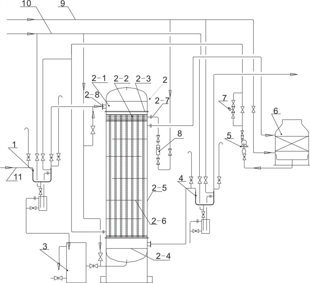 Water film cooling method and device for recovering trace yellow phosphorus in yellow phosphorus tail gas