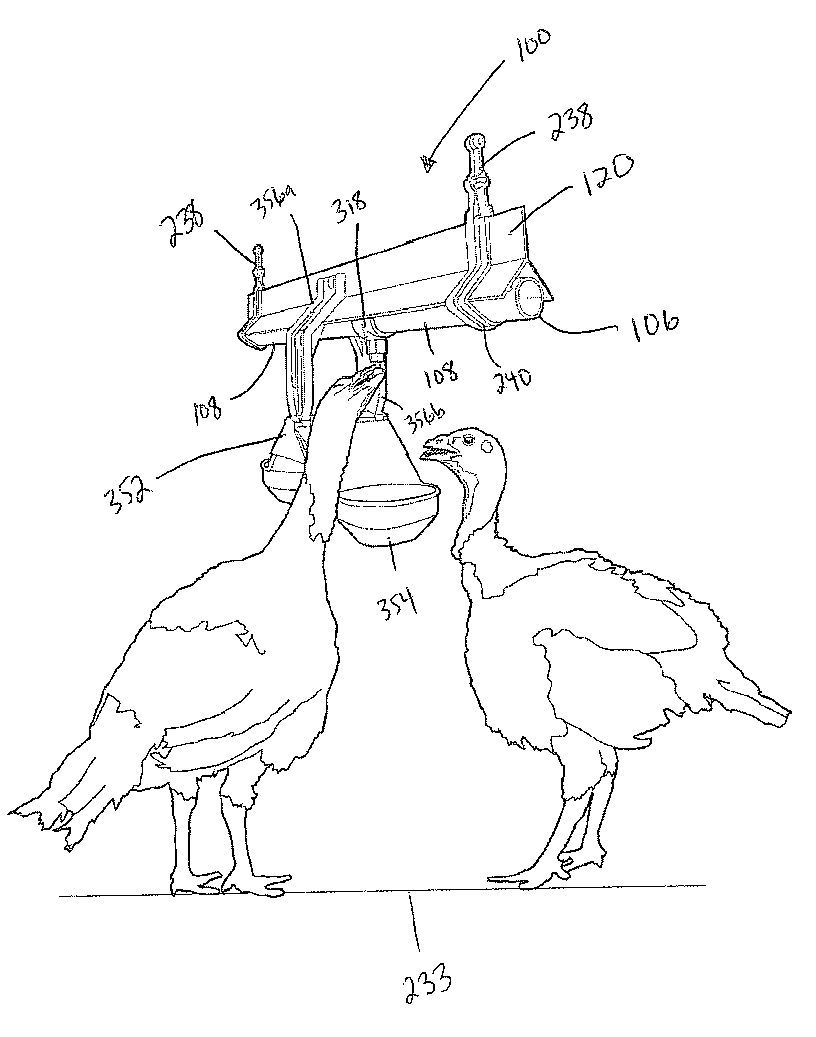 Watering system for turkeys
