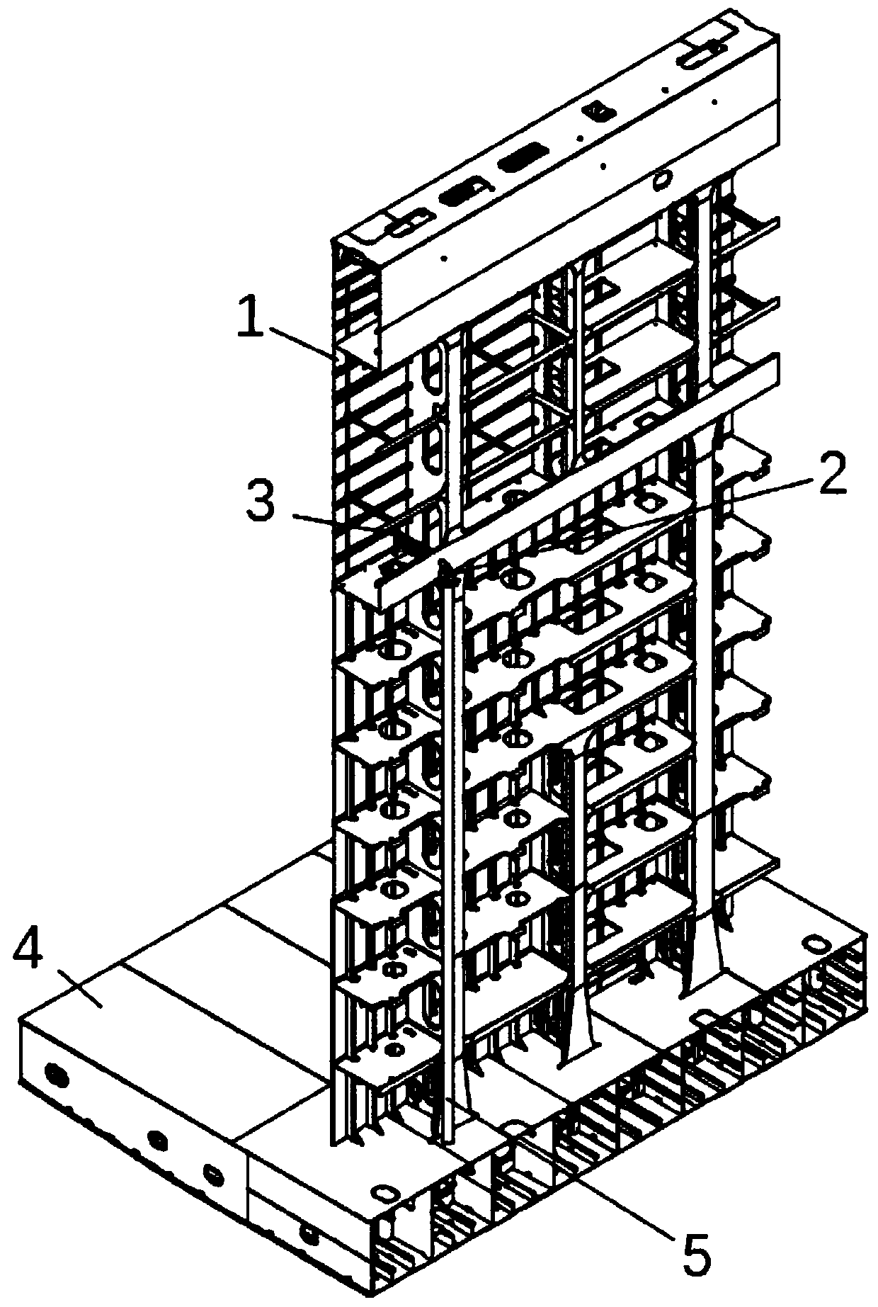 Auxiliary carrying structure for transverse bulkhead of ultra-large container ship