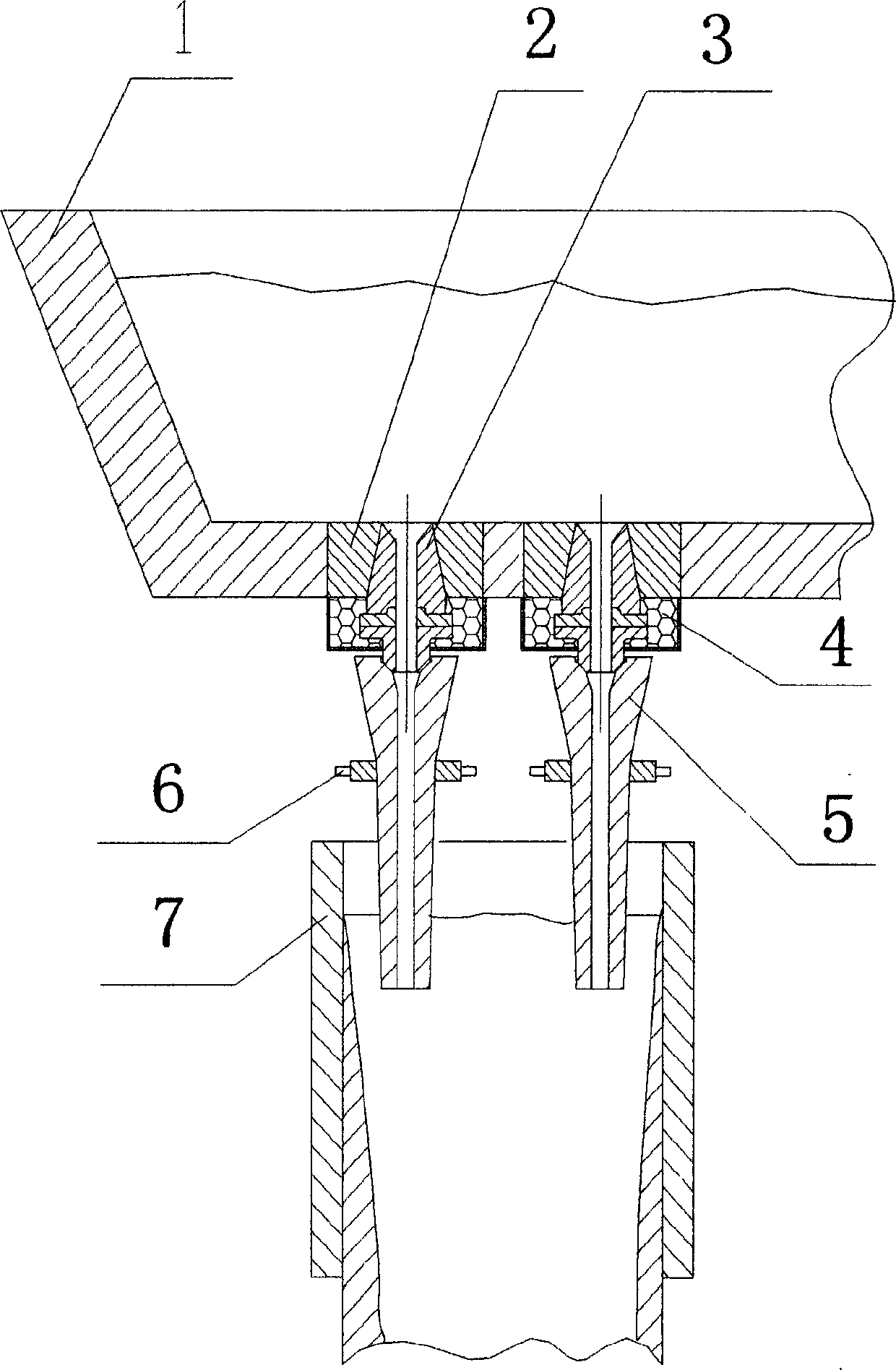 Fast sprue-replacing casting method and device for continuous irregular blank casting ladle