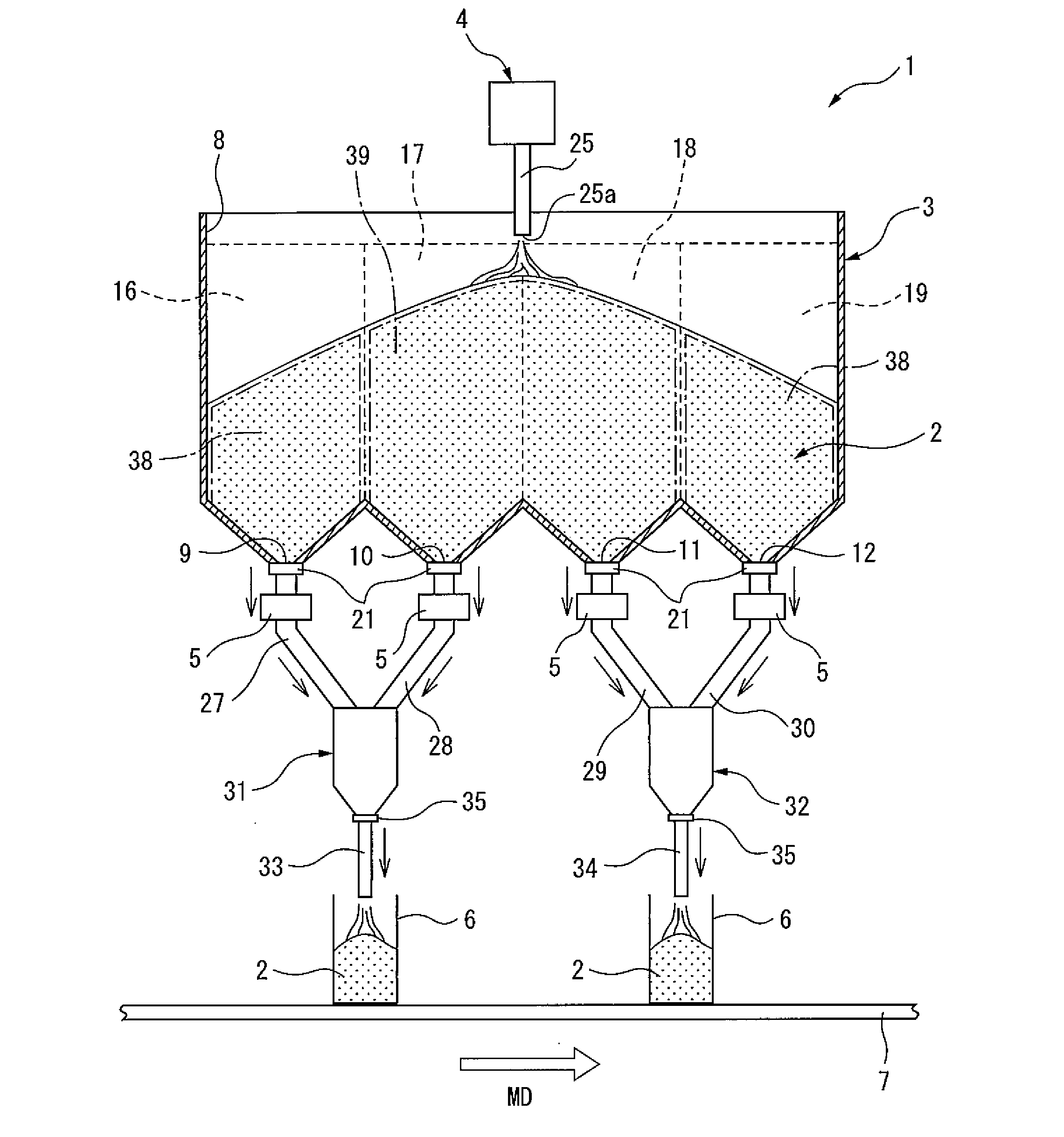 Method of filling a container with animal litter