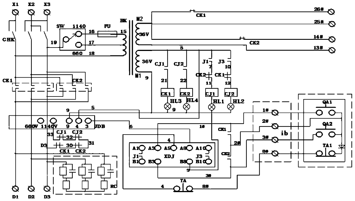 A flameproof and intrinsically safe local fan motor switch alarm assembly