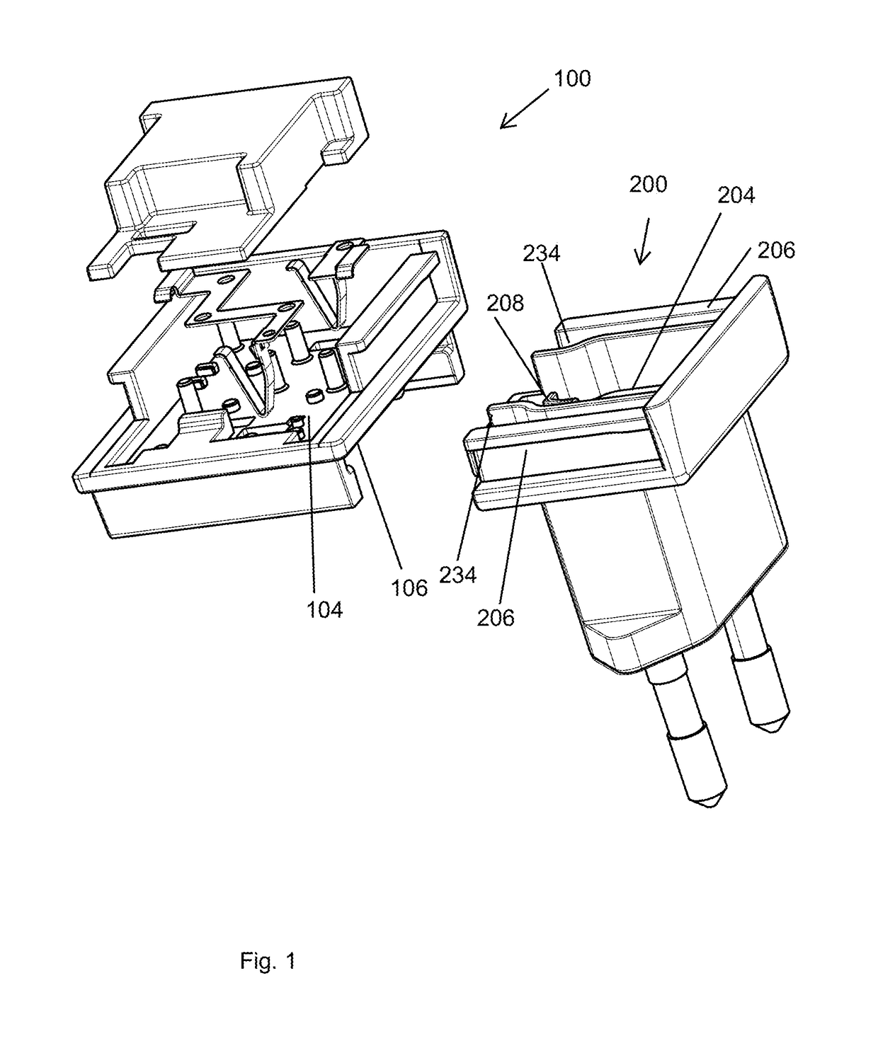 Intermediate adapter for attaching a connector unit to an appliance, and power supply kit
