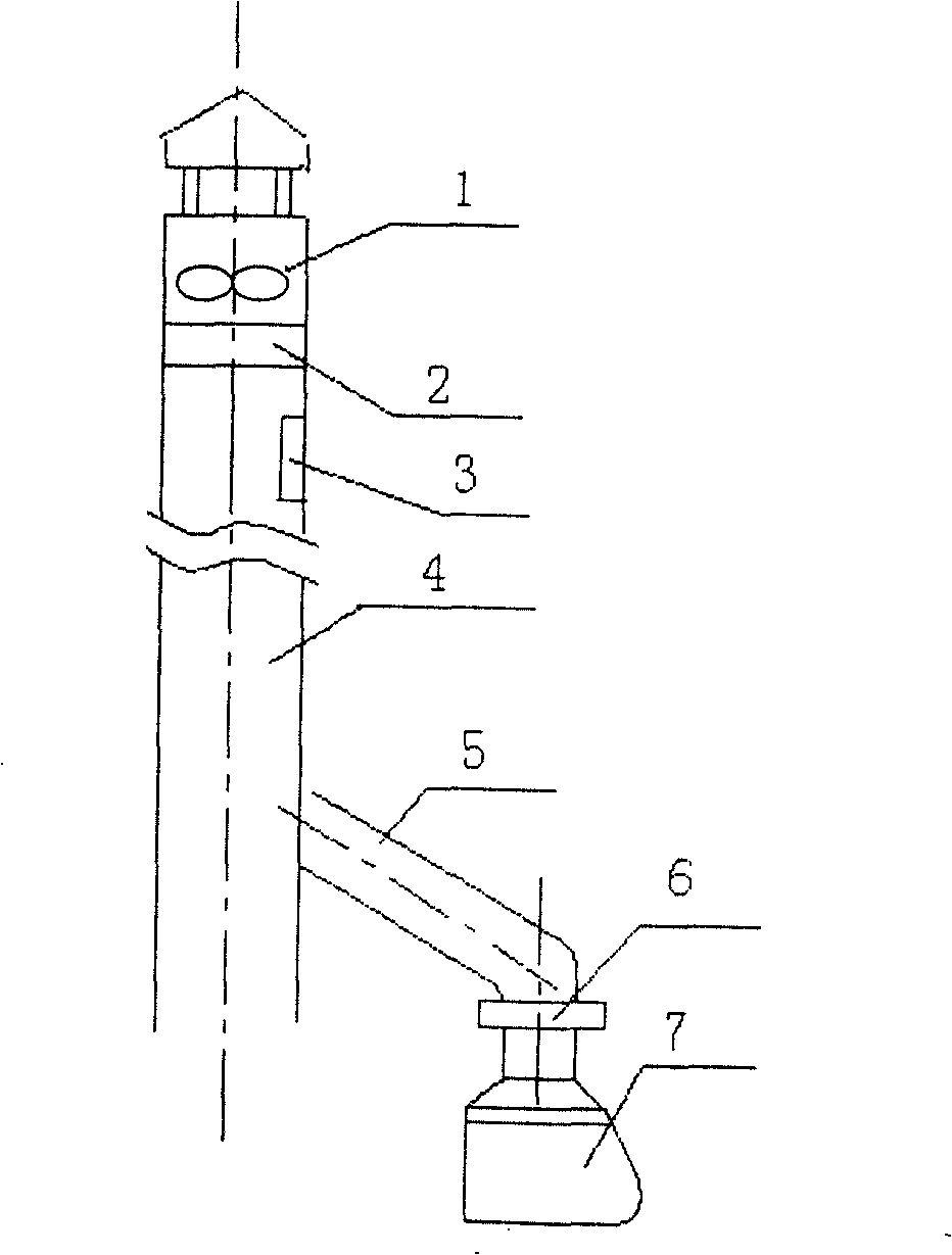 Storied building fume centralized discharge monitoring system and method thereof
