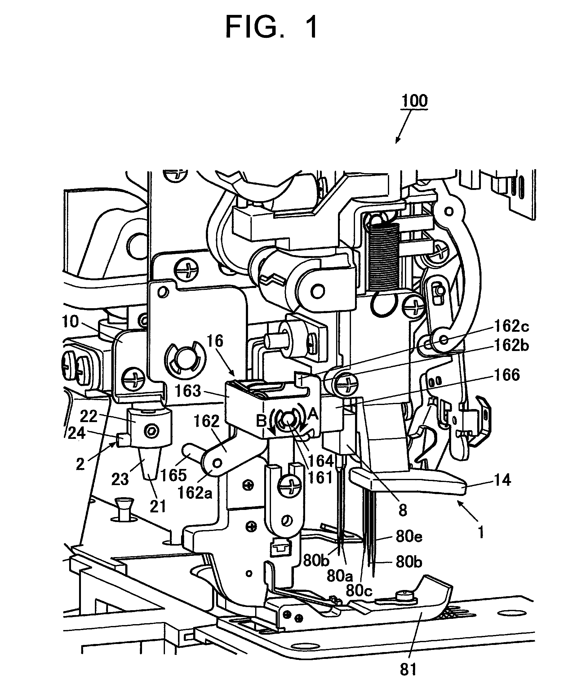 Threading device of sewing machine