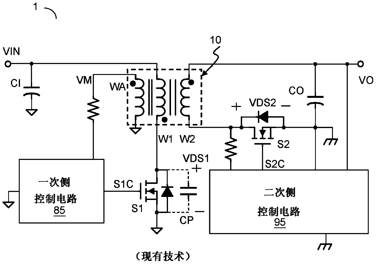 Flyback power supply circuit and zvs control circuit and control method thereof