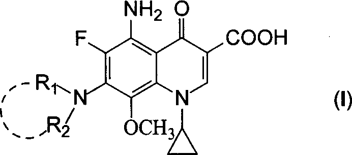 5-amino-8-methoxy quinolone carboxylic acid derivatives and its preparation