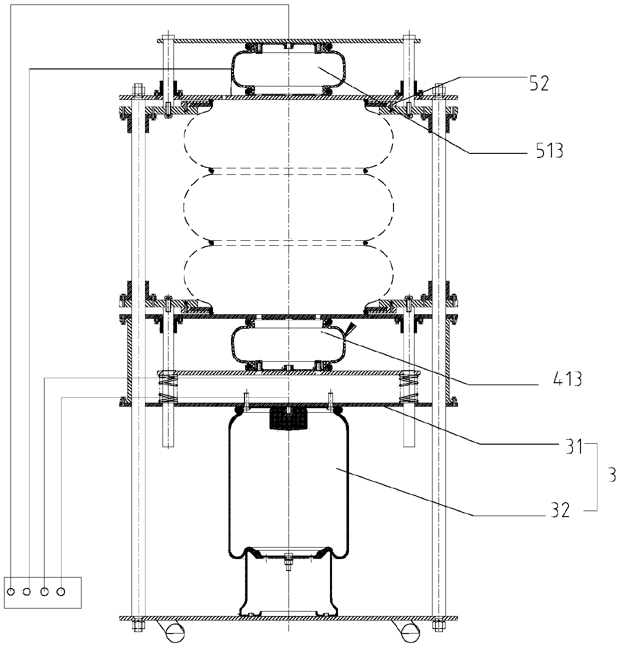 Bladder vulcanized green tire shaping device and shaping method