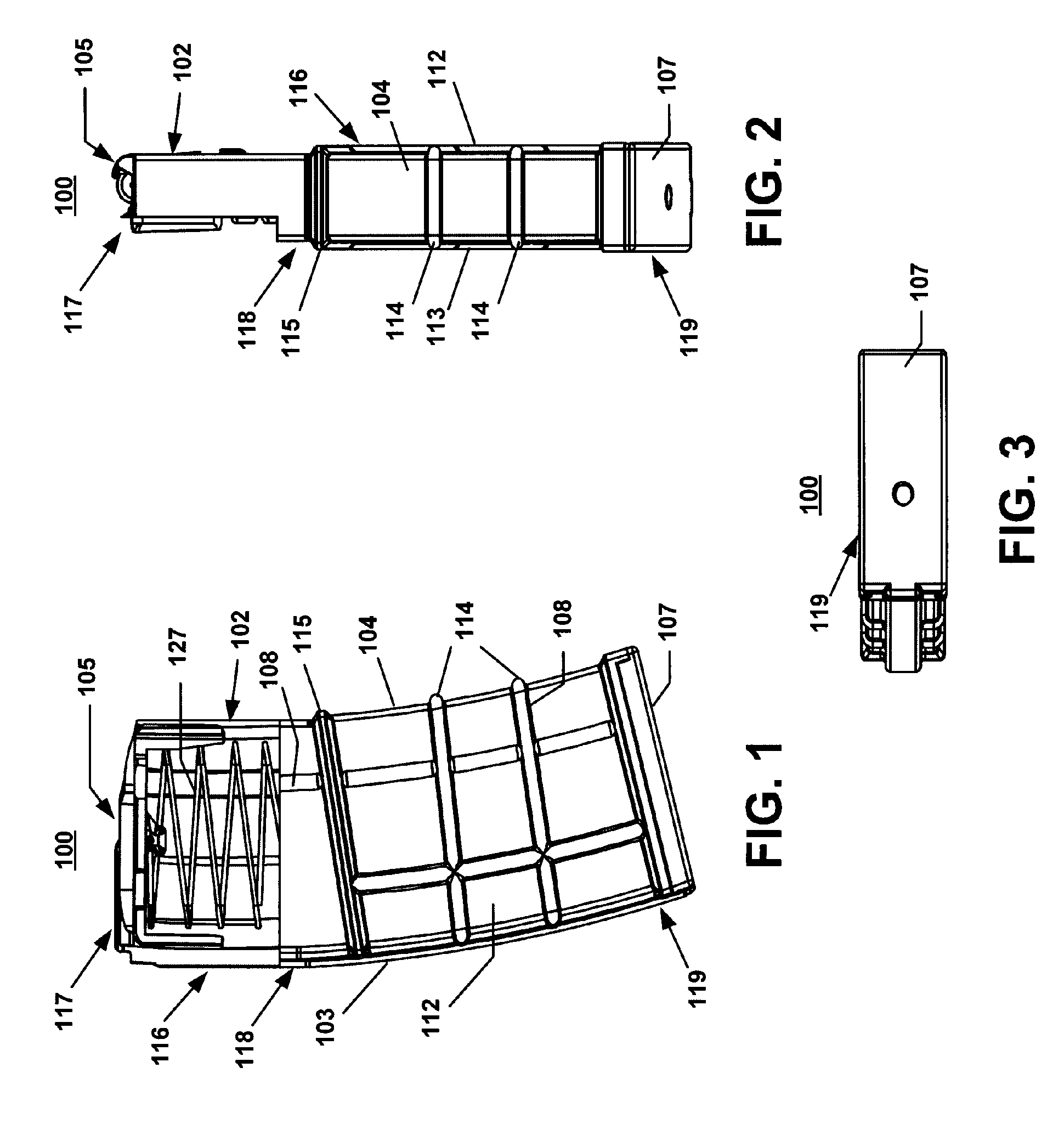 Composite magazine for chambering ammunition in a firearm