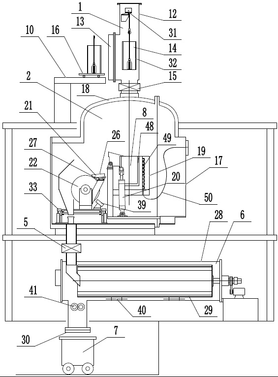 Intelligent vacuum melting and rapid hardening equipment and manufacturing method of rapid hardening alloy