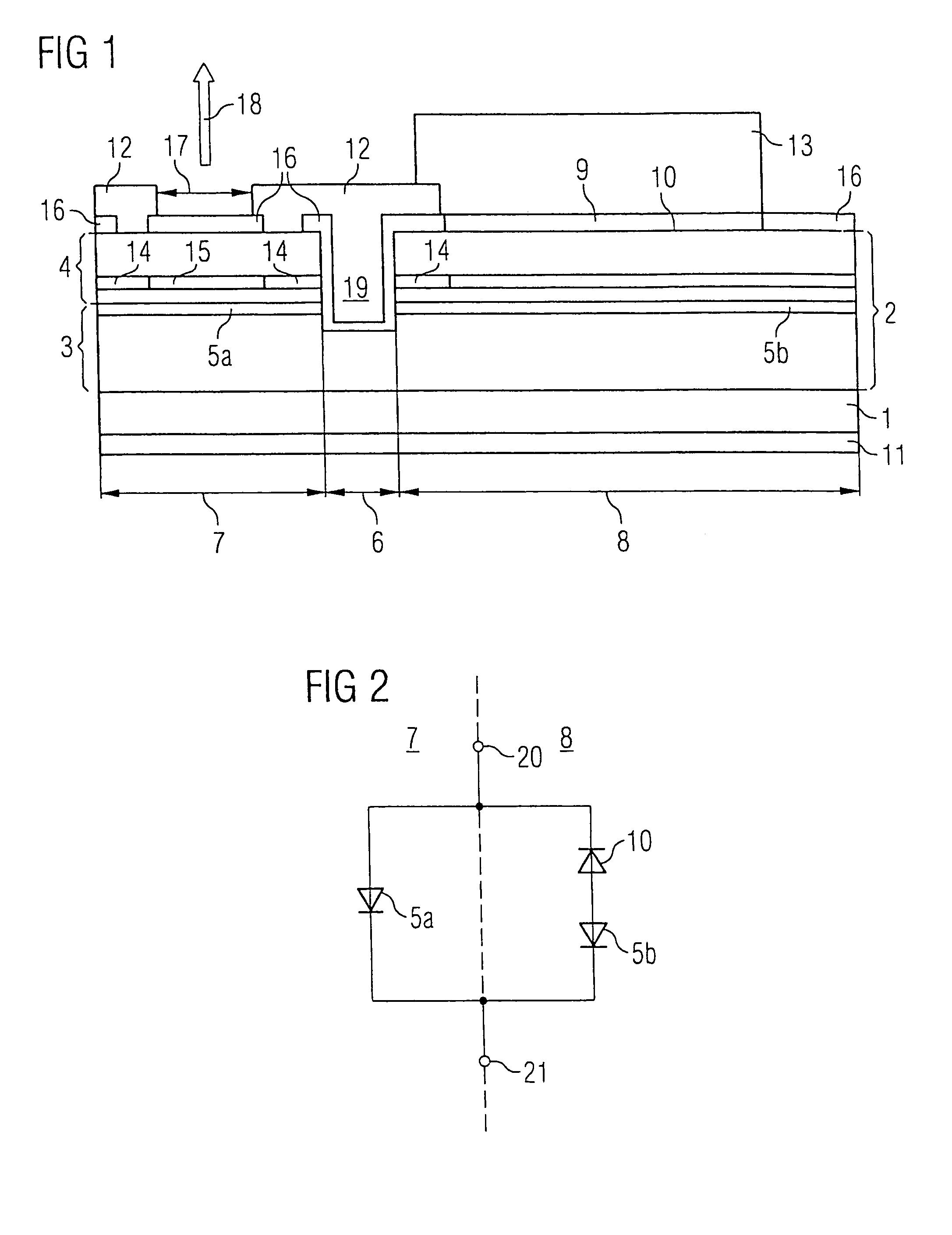 Light-emitting semiconductor component comprising a protective diode