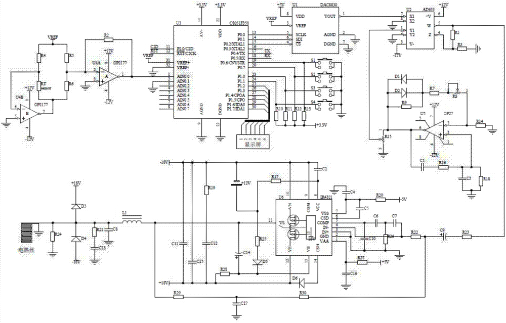 Temperature control device capable of driving electric heating wire to heat by radio frequency signal