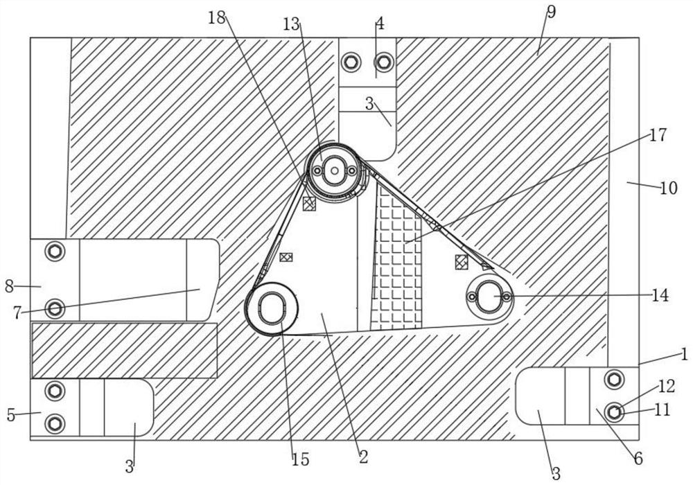 Three-point positioning detection device for height and hole site of automobile support