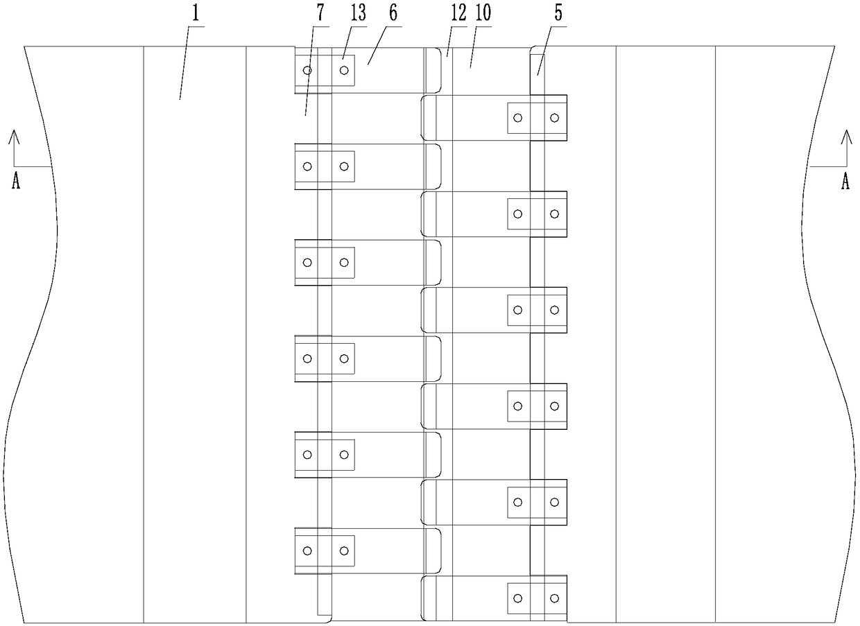 Unit type large-corner damping multi-directional deflection bridge expansion device