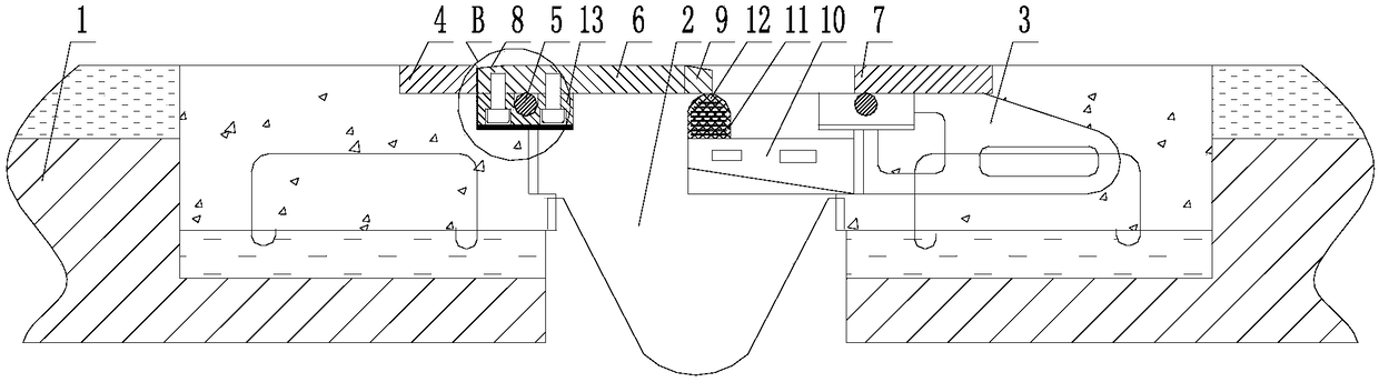 Unit type large-corner damping multi-directional deflection bridge expansion device