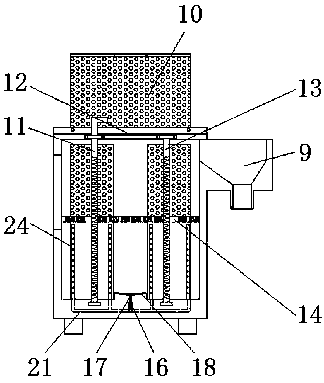 Cynara scolymus washing device capable of performing quantitative classifying on buds through floating salvage