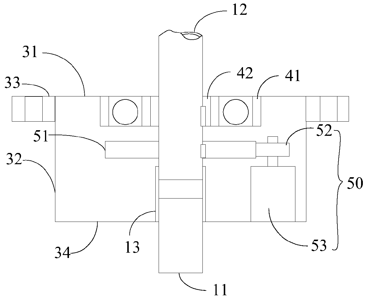 Pouring device, lining trolley and pouring technology