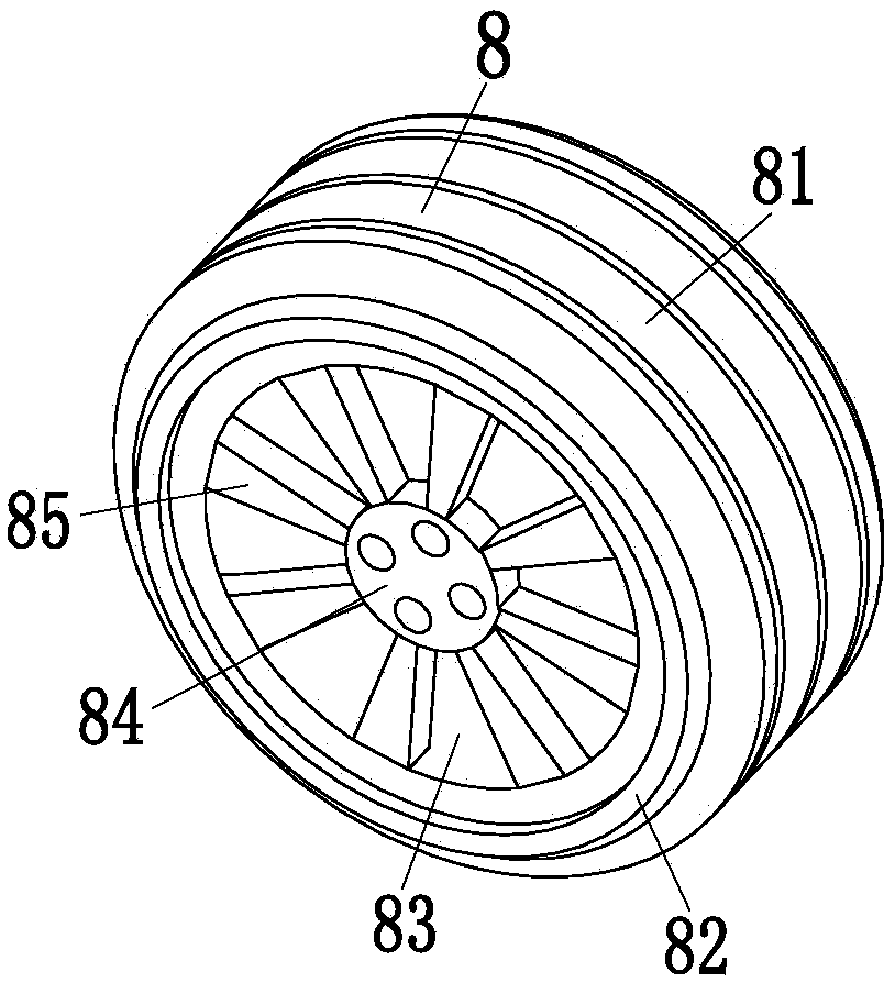 Electric automobile tire dismounting detection equipment capable of realizing omnibearing fixing and clamping