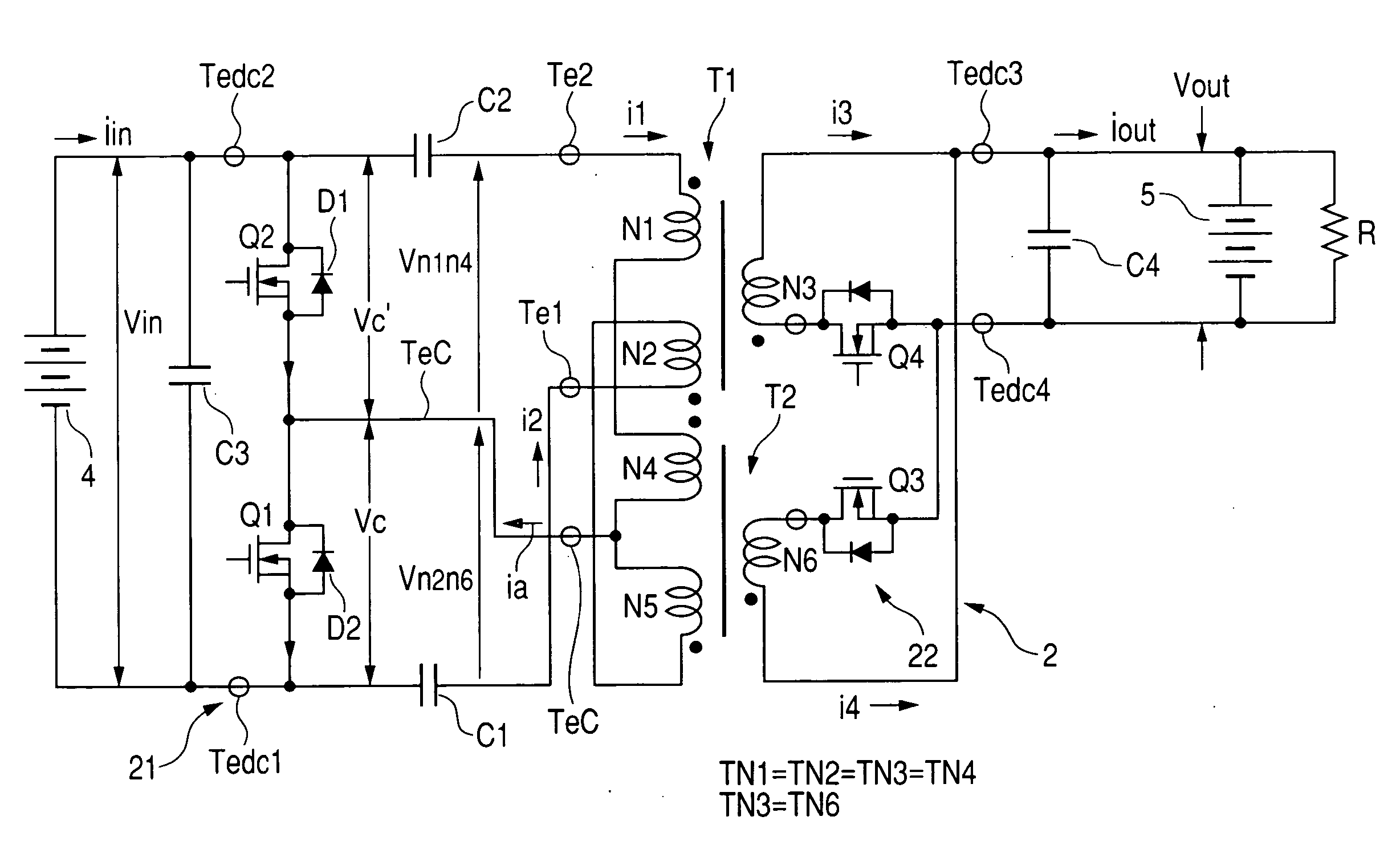 Dual-transformer type of dc-to-dc converter